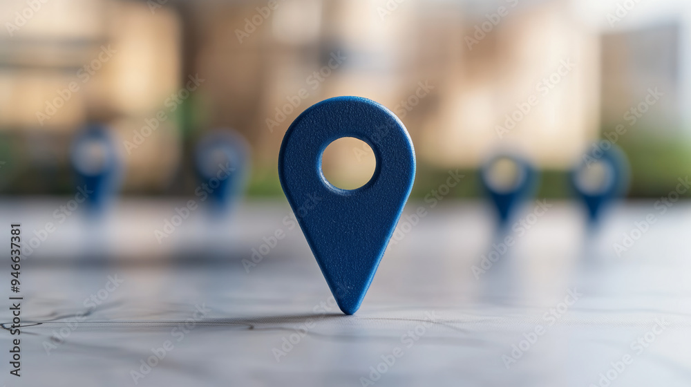 Fototapeta premium Digital interface showing available office spaces for rent sleek and intuitive map with location pins corporate environment remote workspace solutions 