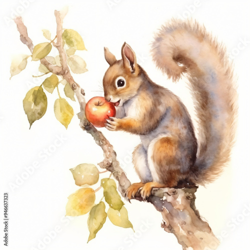 Eichhörnchen isst Apfel Obst Frucht Essen