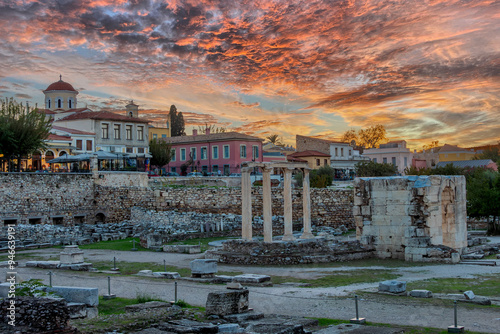 The Ancient Roman Forum view in Athens