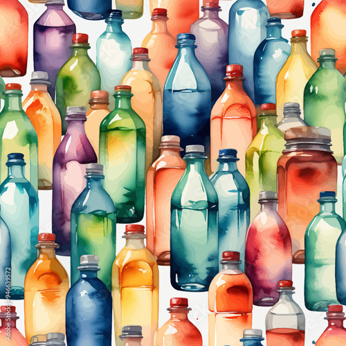 Bottle Ilustration Painting Background Very Cool