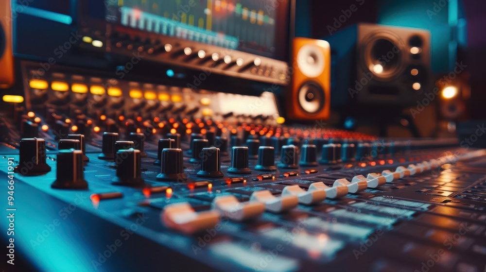 modern recording studio interior with professional audio equipment technology photography modern recording studio interior with professional audio equipment technology photography