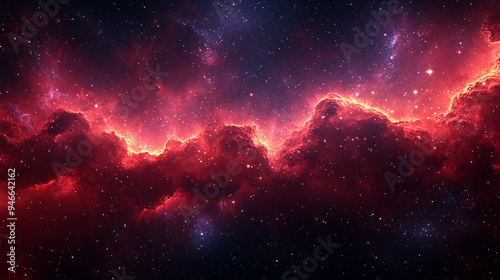 dark red starfield constellation in outer space