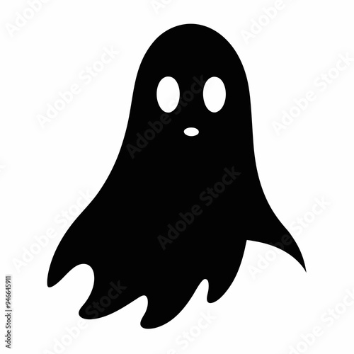 Halloween Ghost Silhouette Black Vector