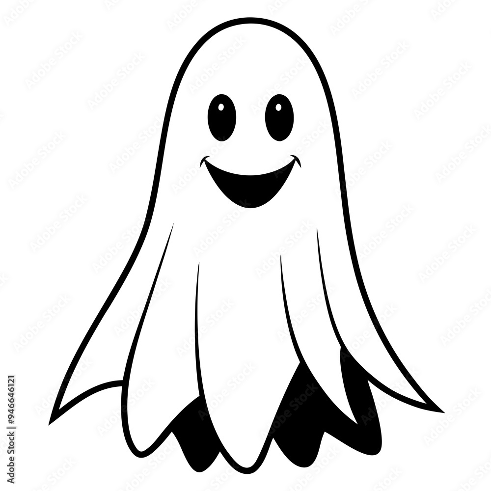 Halloween Ghost Silhouette Black Vector Halloween Ghost Silhouette Black Vector