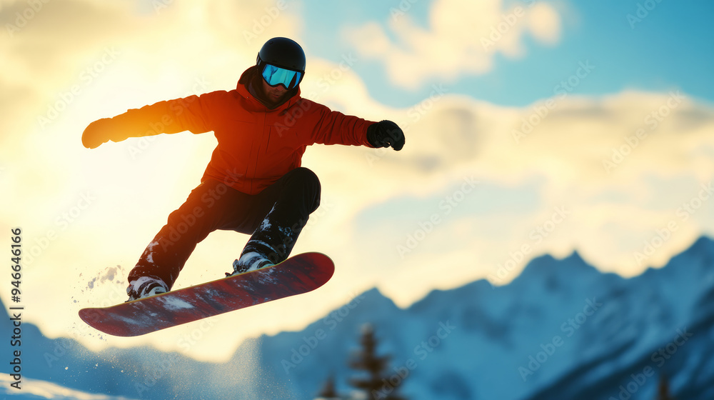 Snowboarder mid-air losing balance while attempting a trick snowy mountains in the background dramatic tumble about to happen vibrant winter colors Snowboarder mid-air losing balance while attempting a trick snowy mountains in the background dramatic tumble about to happen vibrant winter colors