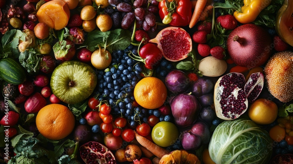 A Colorful Abundance of Fresh Fruits and Vegetables A Colorful Abundance of Fresh Fruits and Vegetables