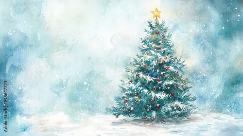 Christmas tree watercolor