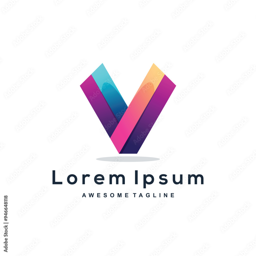 Letter V colorful logo template Letter V colorful logo template