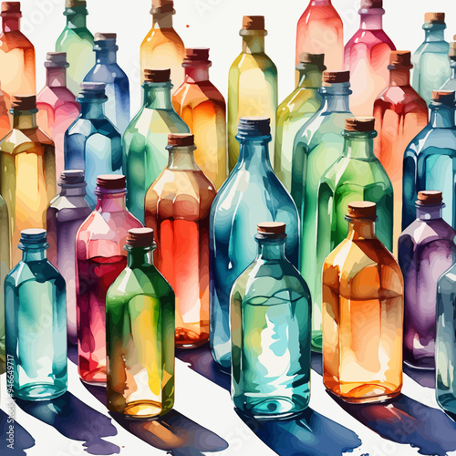 Bottle Ilustration Painting Background Very Cool