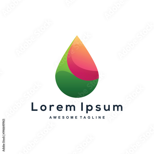 Liquid gradient logo design colorful