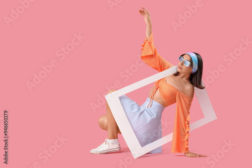 Beautiful young woman with ...