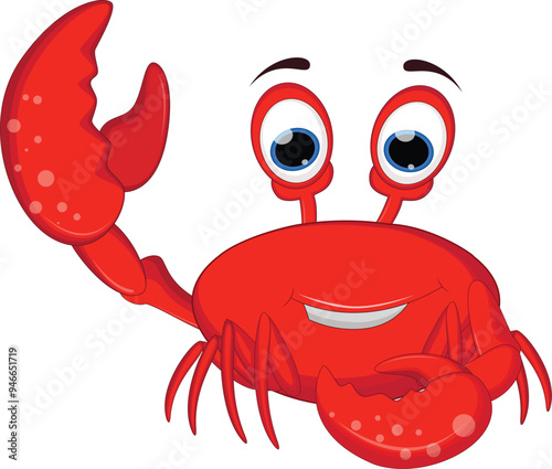 red crab cartoon smile
