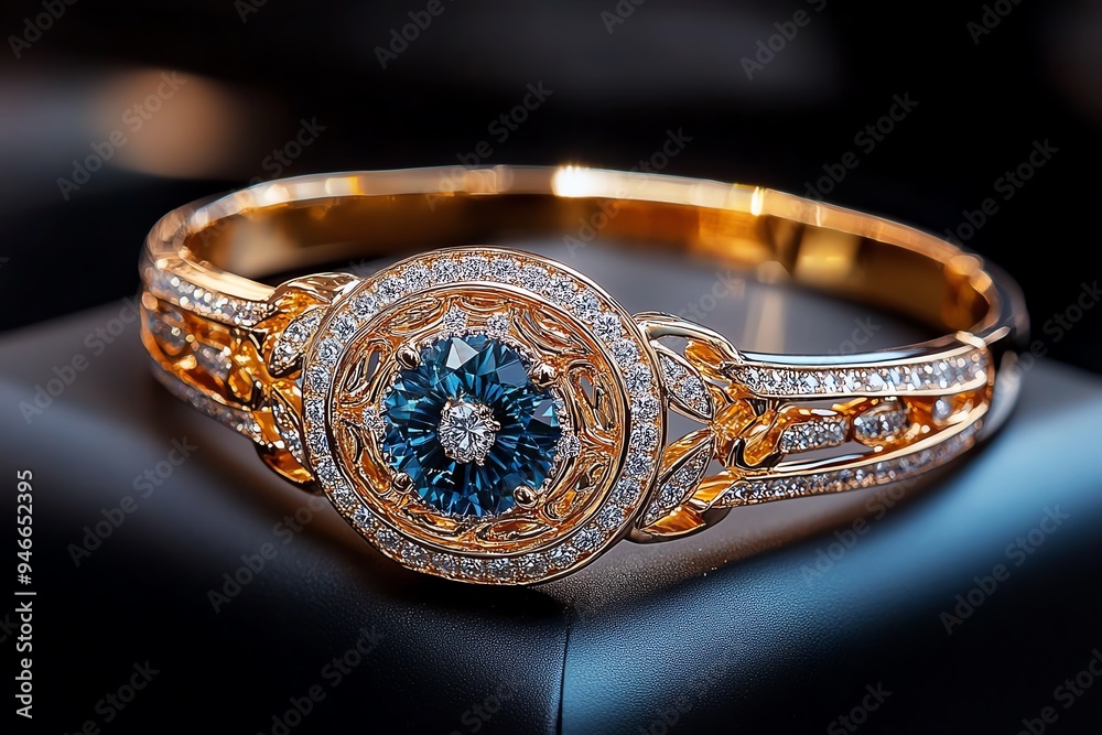 Diamond in a delicate bracelet, captured in a photo that emphasizes the craftsmanship and elegance of the design Diamond in a delicate bracelet, captured in a photo that emphasizes the craftsmanship and elegance of the design