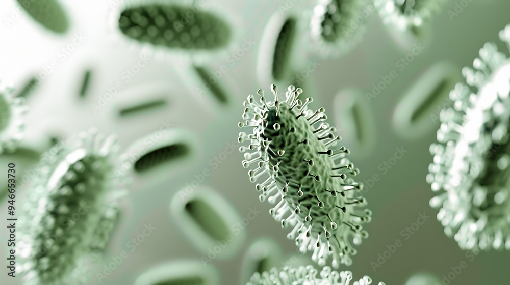 Fototapeta premium Microscopic image of bacteria cells