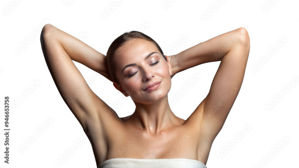 Obraz premium Young Woman Enjoys Spa Treatment and Relaxes