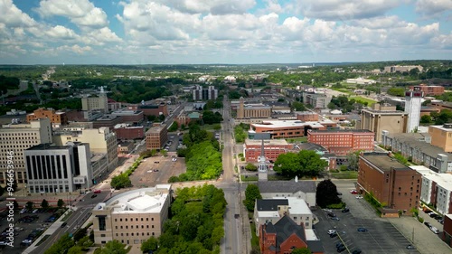 Aerial view of Youngstown State University campus in Youngstown downtown, Ohio was founded in 1908. photo