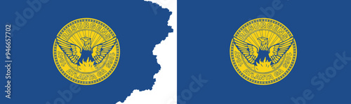 Atlanta flags vector. Standard flag and with torn edges