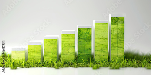 A Green and White Bar Chart for a Sustainable Business Model photo