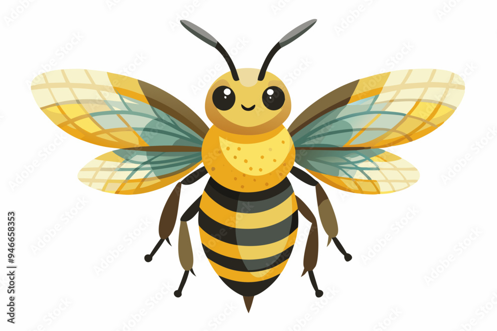 Bee, watercolor clipart illustration with isolated background.
Bee, watercolor clipart illustration with isolated background.