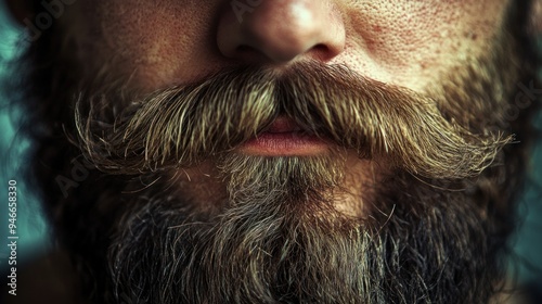 Close-up of a Man's Beard and Mustache