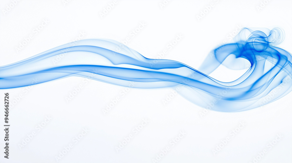 Blue smoke on white background for overlay on photo Blue smoke on white background for overlay on photo