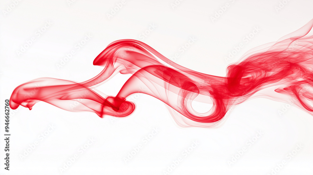 Red smoke on white background for overlay on photo Red smoke on white background for overlay on photo