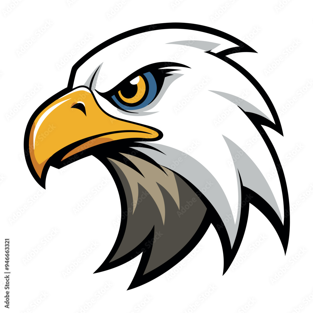 Obraz premium Set of bald eagle heads logo sygnet symbol element