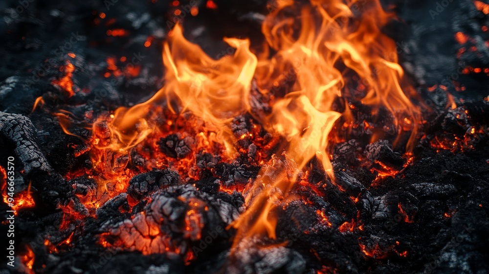 A close-up view of burning charcoal with vibrant orange and yellow flames dancing above. The image symbolizes warmth, energy, transformation, and the cyclical nature of life. A close-up view of burning charcoal with vibrant orange and yellow flames dancing above. The image symbolizes warmth, energy, transformation, and the cyclical nature of life.