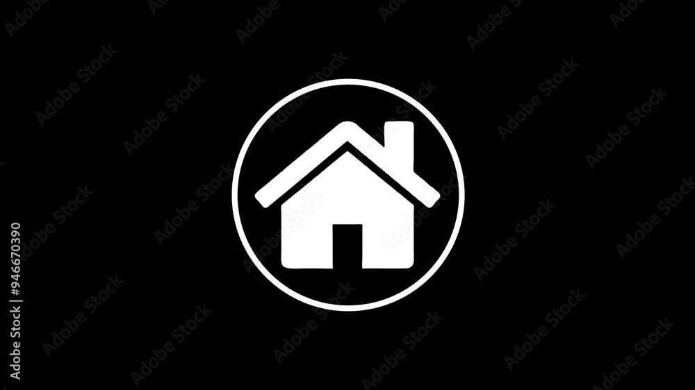 Cool linear animated home icon. Real estate icon animation. home icon . e_1325 Cool linear animated home icon. Real estate icon animation. home icon . e_1325