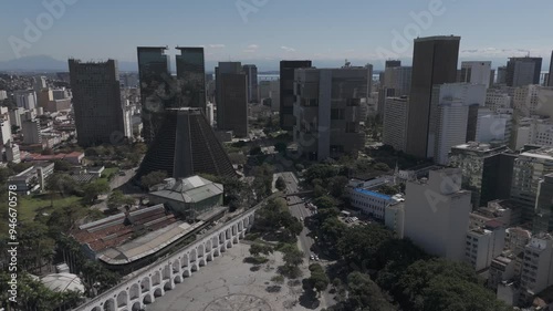 Bela imagem aérea do bairro da Lapa, no Centro do Rio de Janeiro.