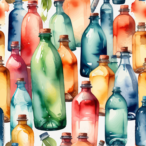 Bottle Ilustration Painting Background Very Cool