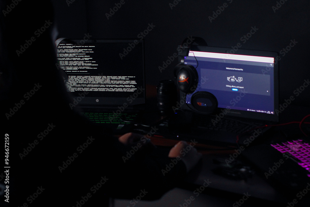 Fototapeta premium Hacker coding