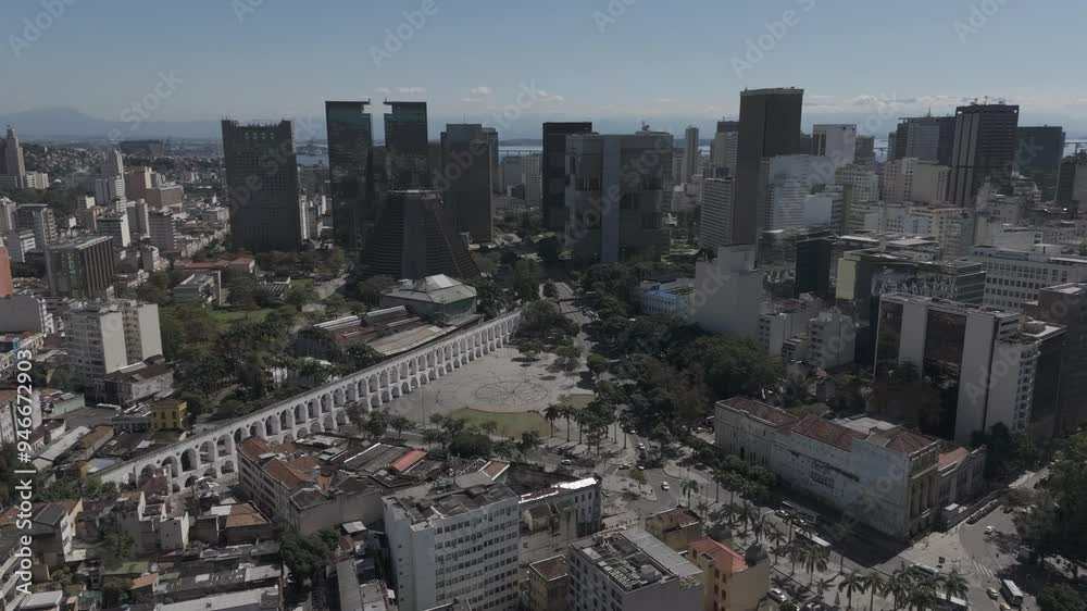 Bela imagem aérea do bairro da Lapa, no Centro do Rio de Janeiro.