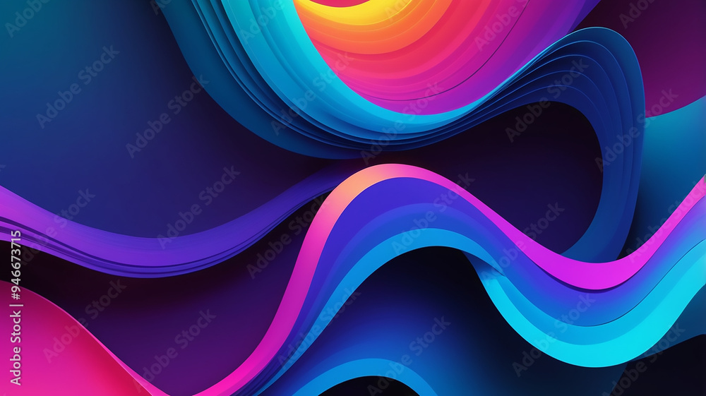 3d neon abstract gradient wave background. abstract neon background concept. Ai generative 3d neon abstract gradient wave background. abstract neon background concept. Ai generative