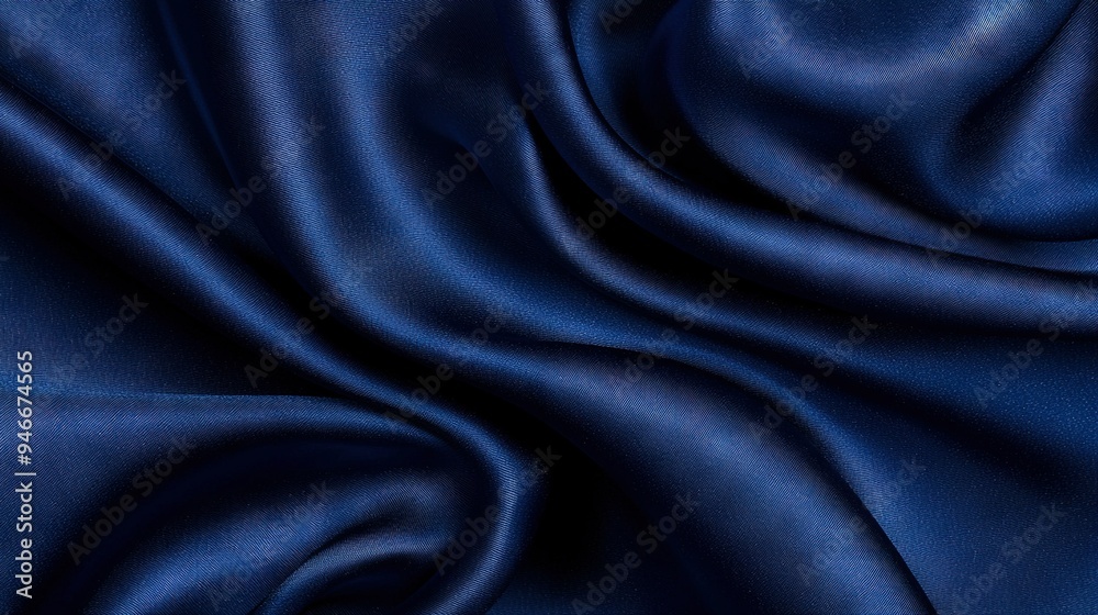 A close-up image of blue fabric featuring many wrinkles on its top layer A close-up image of blue fabric featuring many wrinkles on its top layer