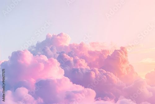 Tapety artystyczne Ethereal cloudscape against a dreamy linear gradient background.