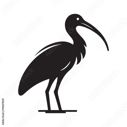 Black Headed Ibis Silhouette Vector Illustrations - Perfect for Designers photo