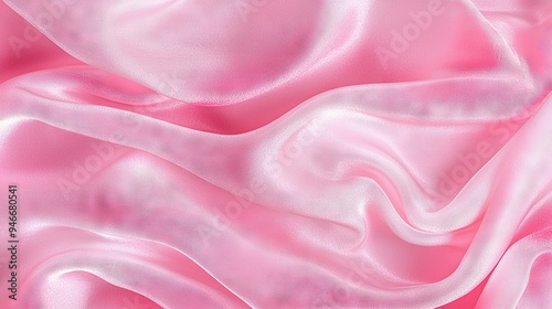  A close-up photo of a pink satin fabric exhibits a very wavy pattern, and the fabric feels incredibly soft