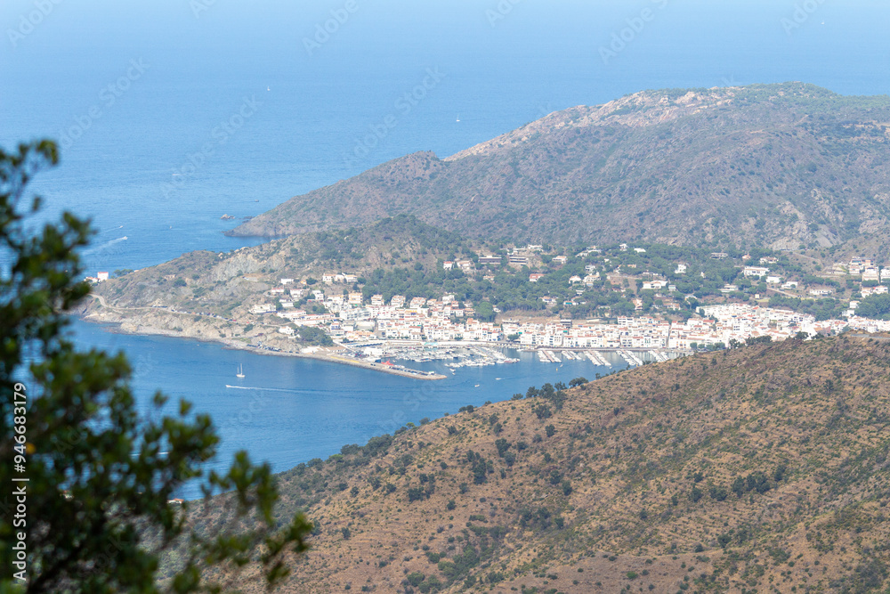 Scenic Mediterranean Town Nestled Between Majestic Mountains and Tranquil Sea Scenic Mediterranean Town Nestled Between Majestic Mountains and Tranquil Sea