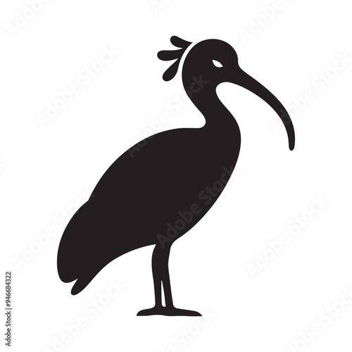 Black Headed Ibis Silhouette Vector Illustrations - Perfect for Designers photo