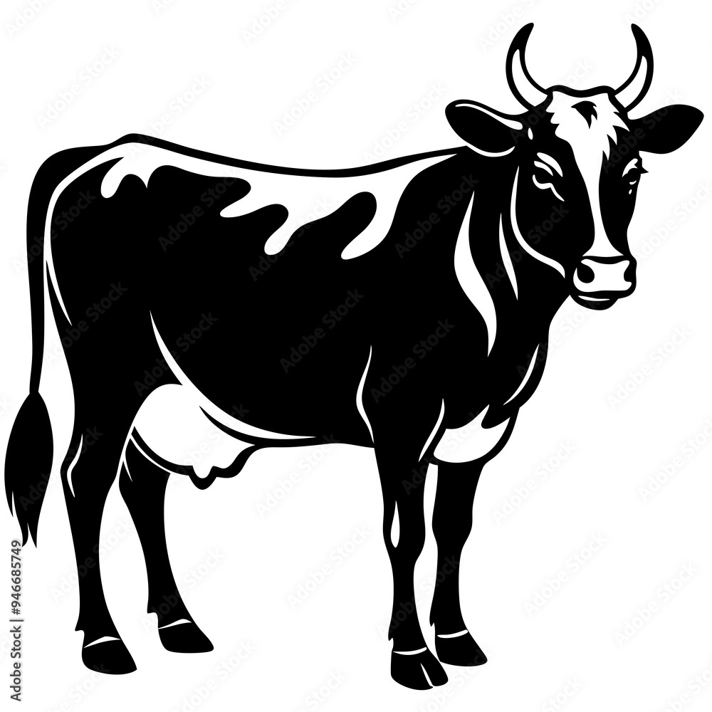 Cow Silhouette Black Vector Cow Silhouette Black Vector