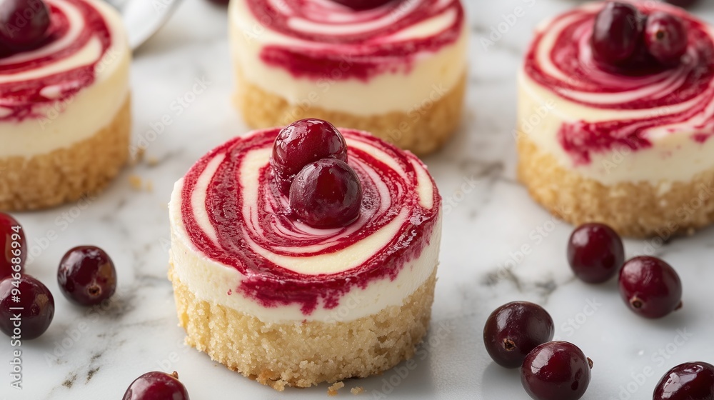 Cranberry Swirl Mini Cheesecake Cranberry Swirl Mini Cheesecake