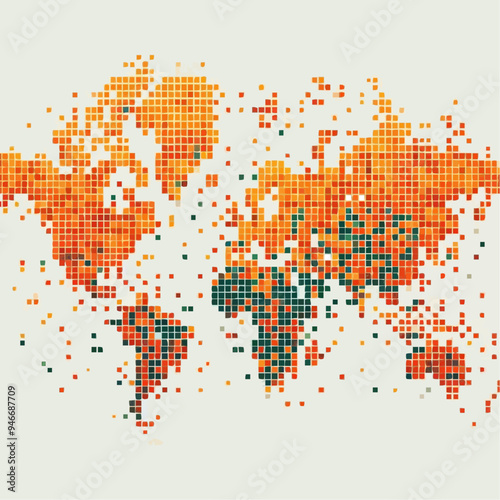 Fototapeta Naklejka Na Ścianę i Meble -  world map mosaic