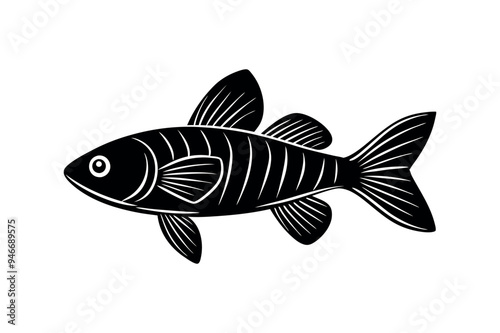 fish silhouette illustration Design on a white background