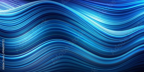 Abstract Blue Curved Lines,...