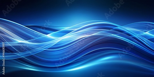 Abstract Blue Swirling Wave...