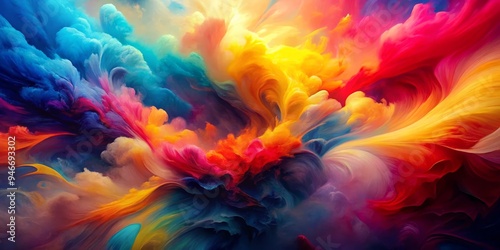 Abstract Swirling Colors, D...