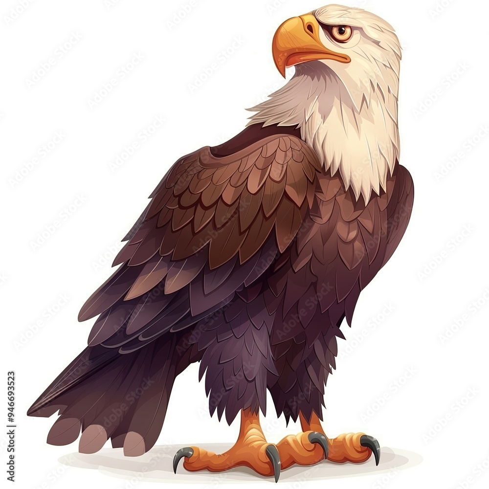 Fototapeta premium Eagle Void/Space element animal cartoon isolated whitebackground 16:9
