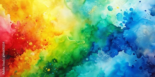Abstract Watercolor Rainbow...