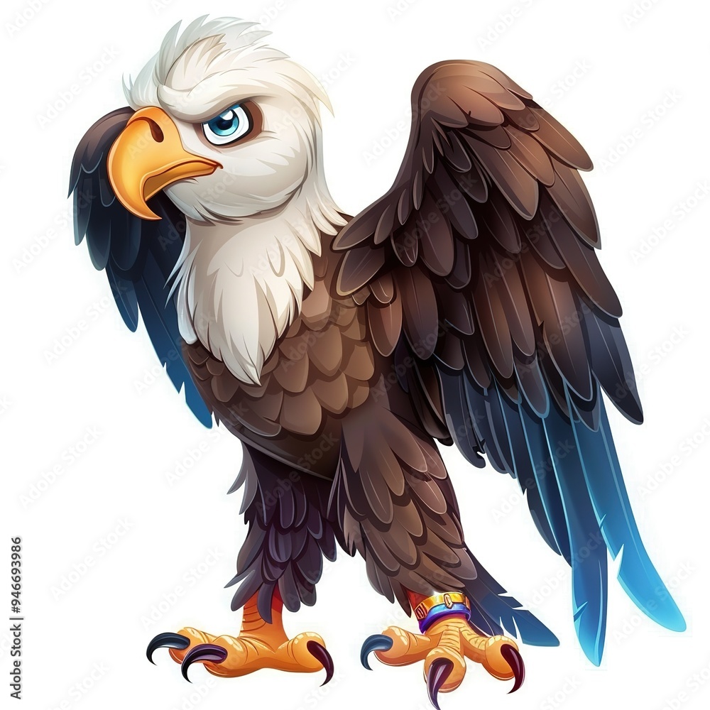 Obraz premium Eagle Wonder emotion fantasy animal cartoon isolated whitebackground